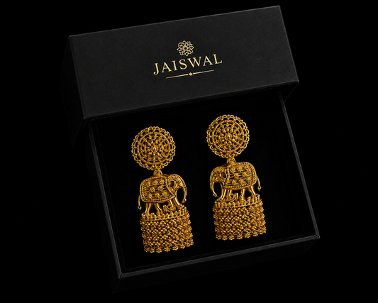 Antique Gold Temple Statement Earrings