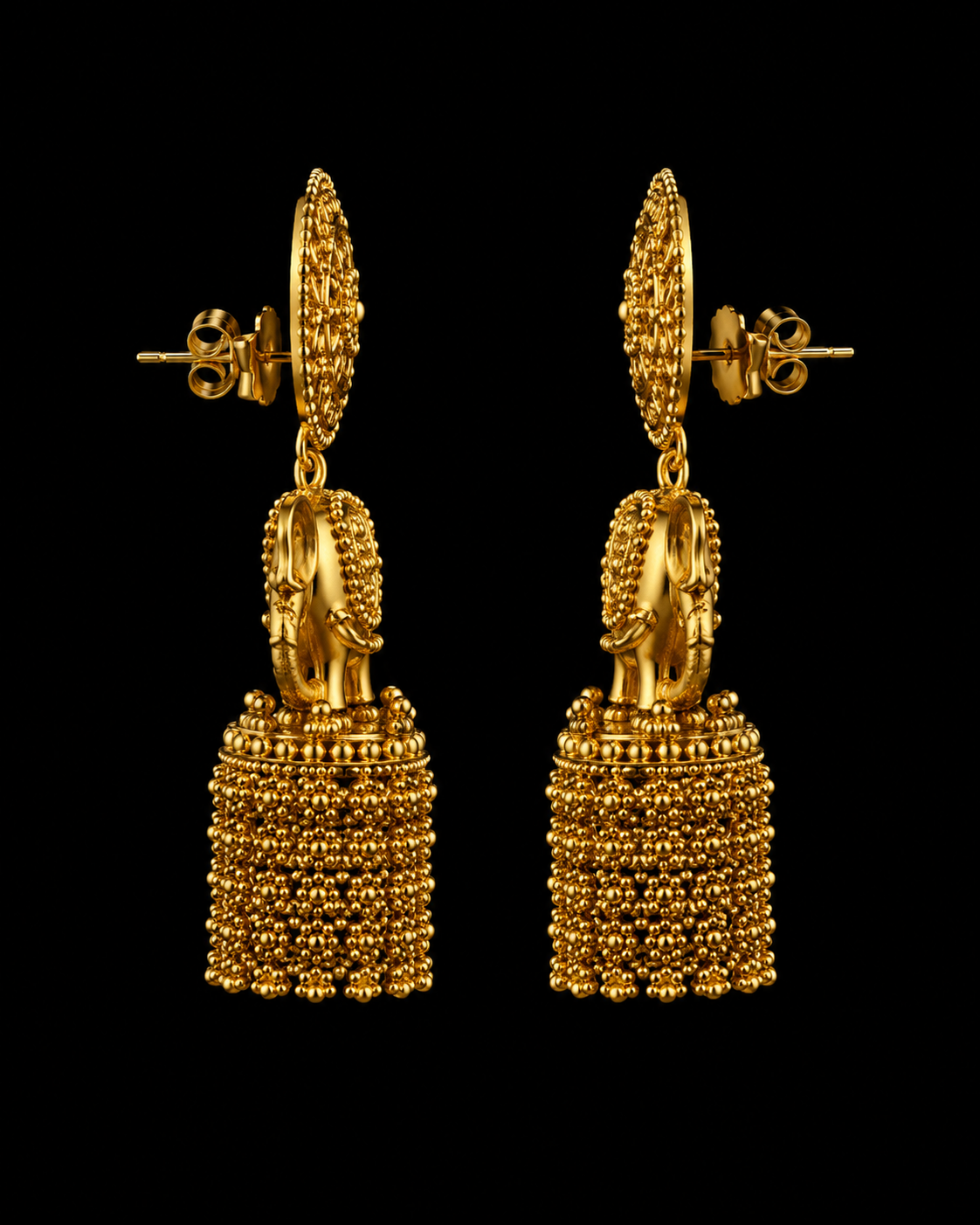 Antique Gold Temple Statement Earrings