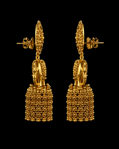 Antique Gold Temple Statement Earrings