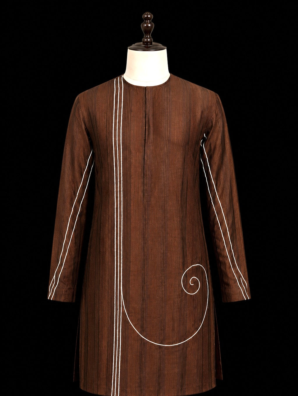 Roy Calcutta Handcrafted Brown Bengali Threadwork Punjabi