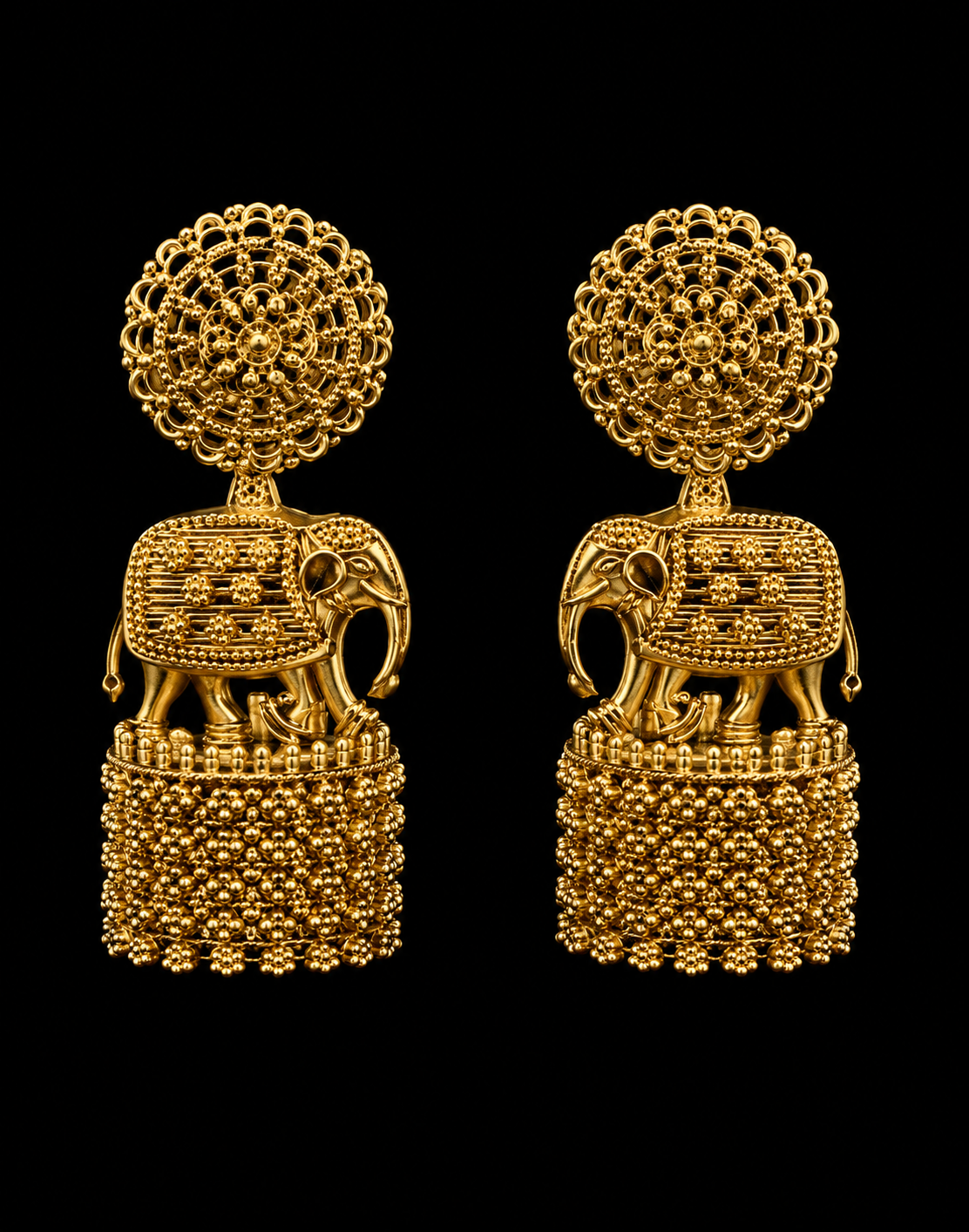 Antique Gold Temple Statement Earrings