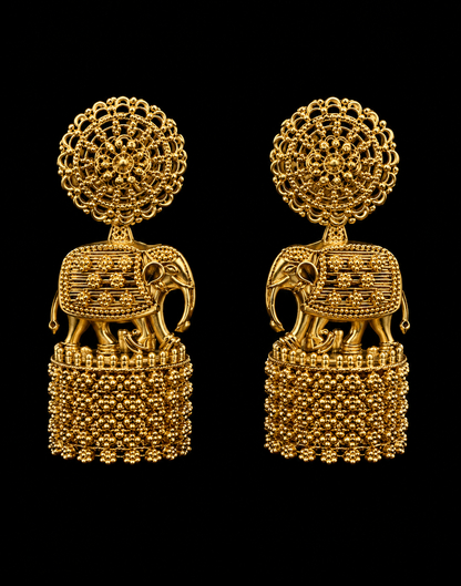 Antique Gold Temple Statement Earrings