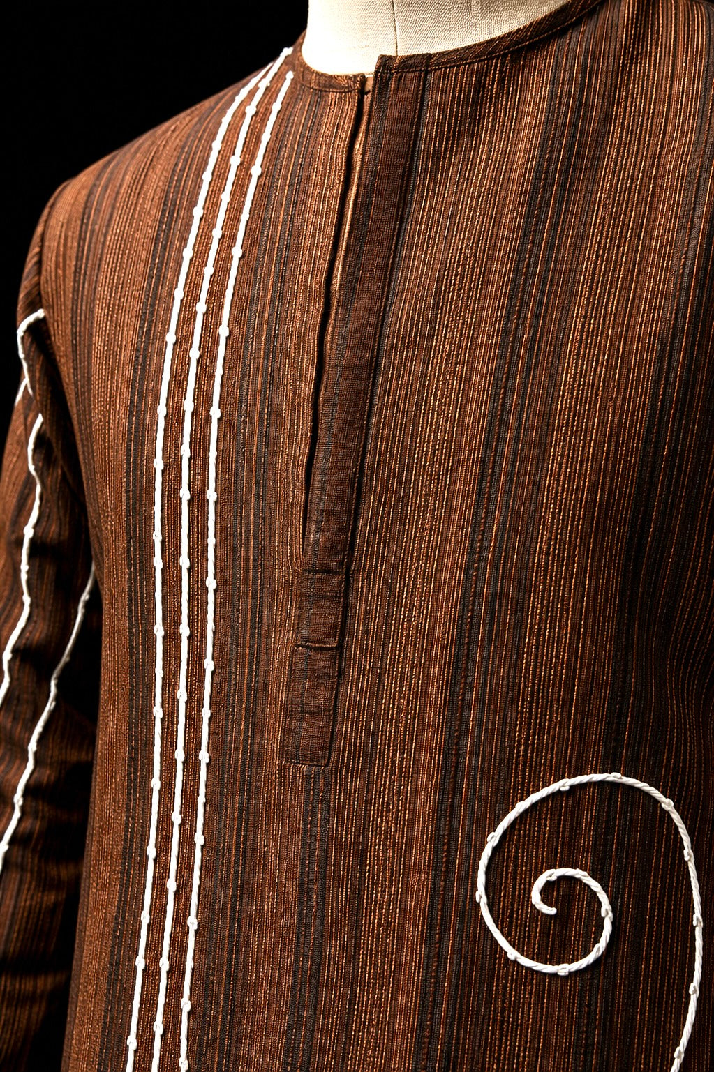 Roy Calcutta Handcrafted Brown Bengali Threadwork Punjabi