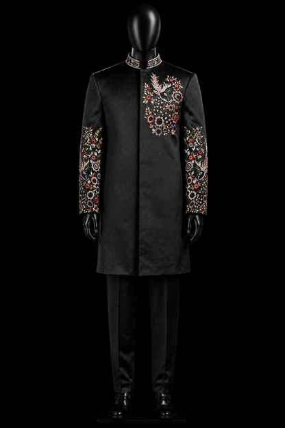 Midnight Noir Embellished Sherwani Set