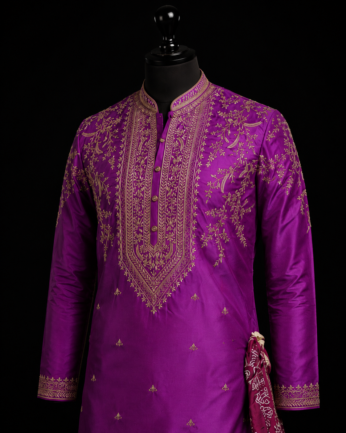 Royal Orchid Embroidered Kurta Set