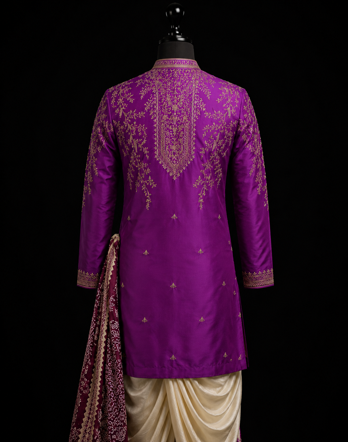 Royal Orchid Embroidered Kurta Set