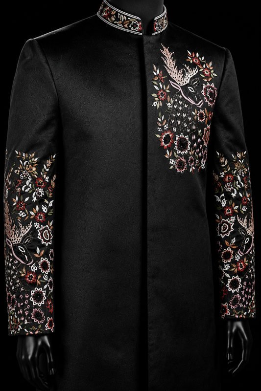 Midnight Noir Embellished Sherwani Set