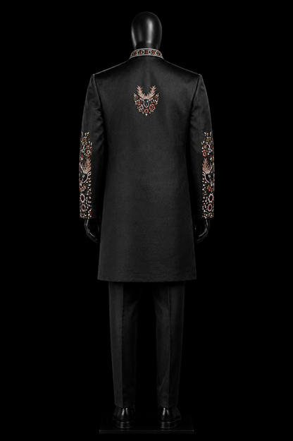 Midnight Noir Embellished Sherwani Set