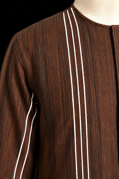 Roy Calcutta Handcrafted Brown Bengali Threadwork Punjabi