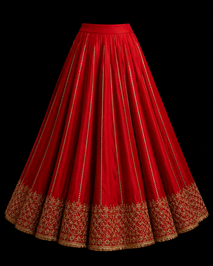 Regal Crimson Zardousi Bridal Lehenga Set