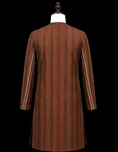 Roy Calcutta Handcrafted Brown Bengali Threadwork Punjabi